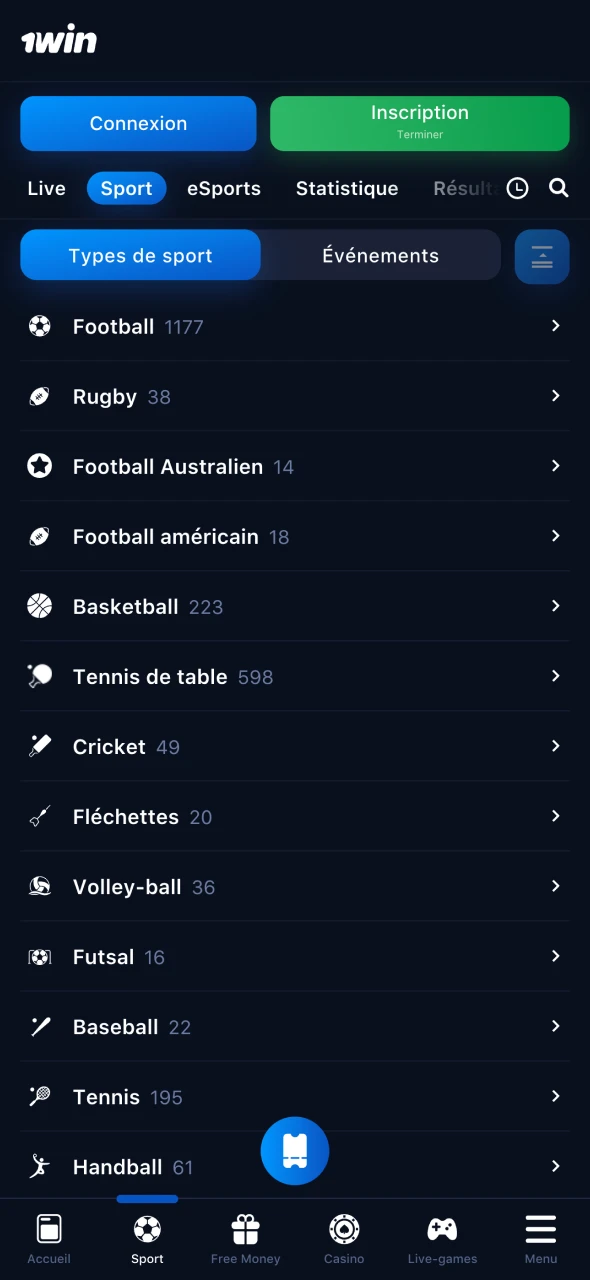 Placez des paris sportifs avec le site de paris 1Win.