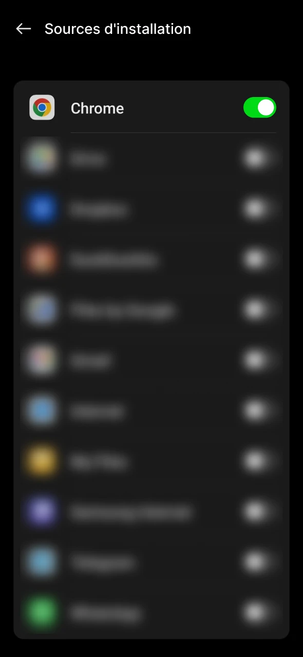 Autorisez les sources inconnues à installer l'application 1Win.