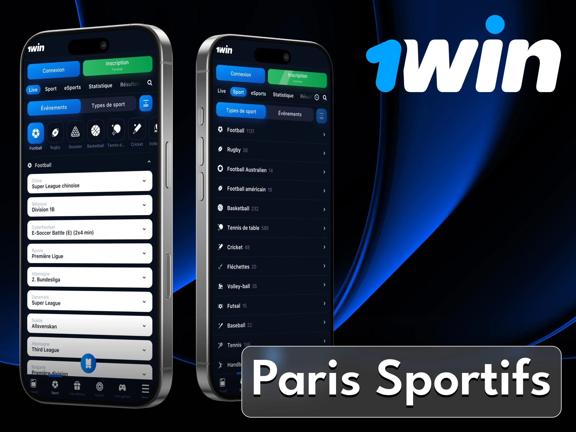 Placez des paris sportifs n'importe où et n'importe quand sur 1Win.