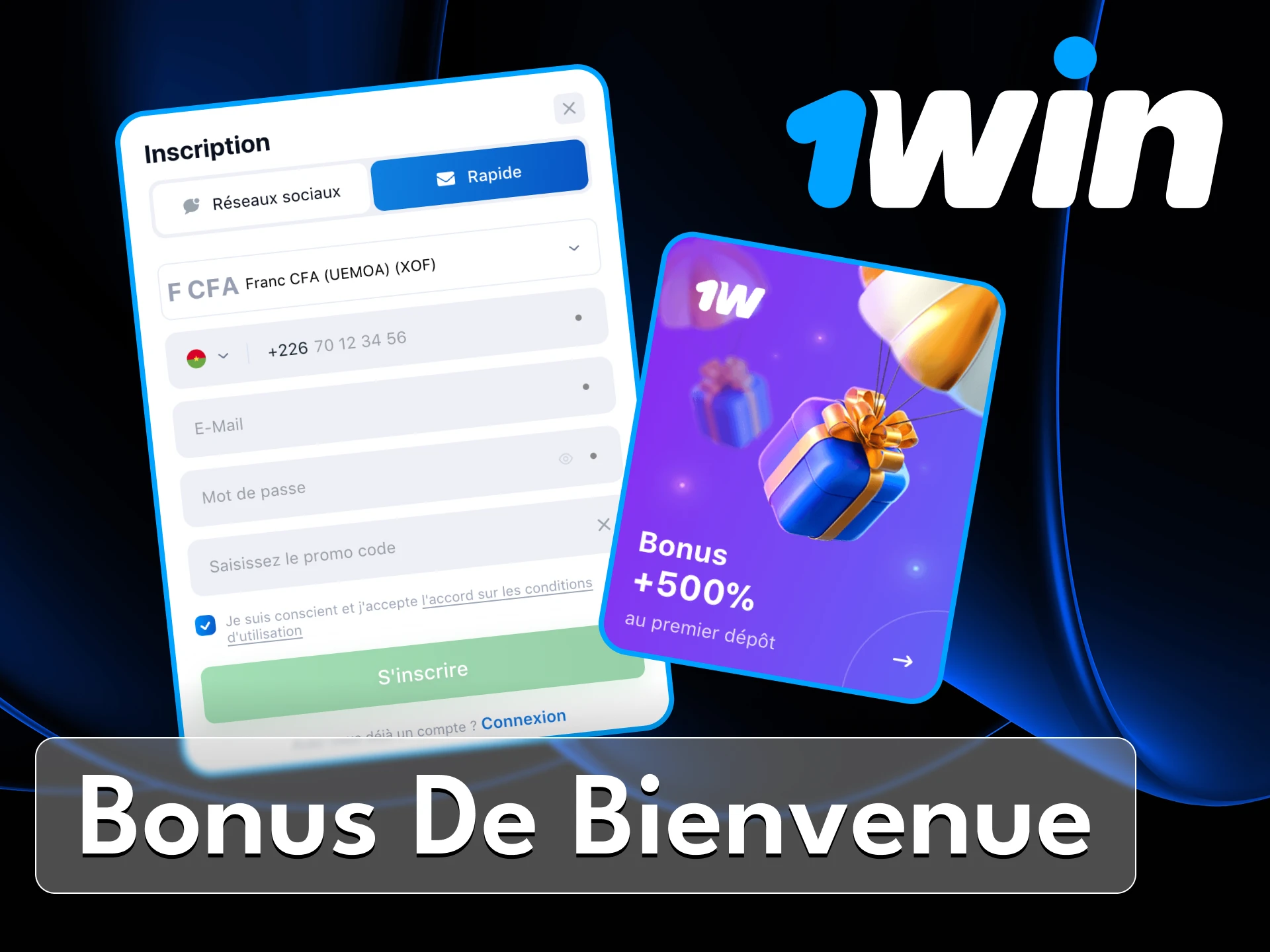 Créez un nouveau compte sur le casino en ligne 1Win, effectuez votre premier dépôt et recevez un bonus de bienvenue.