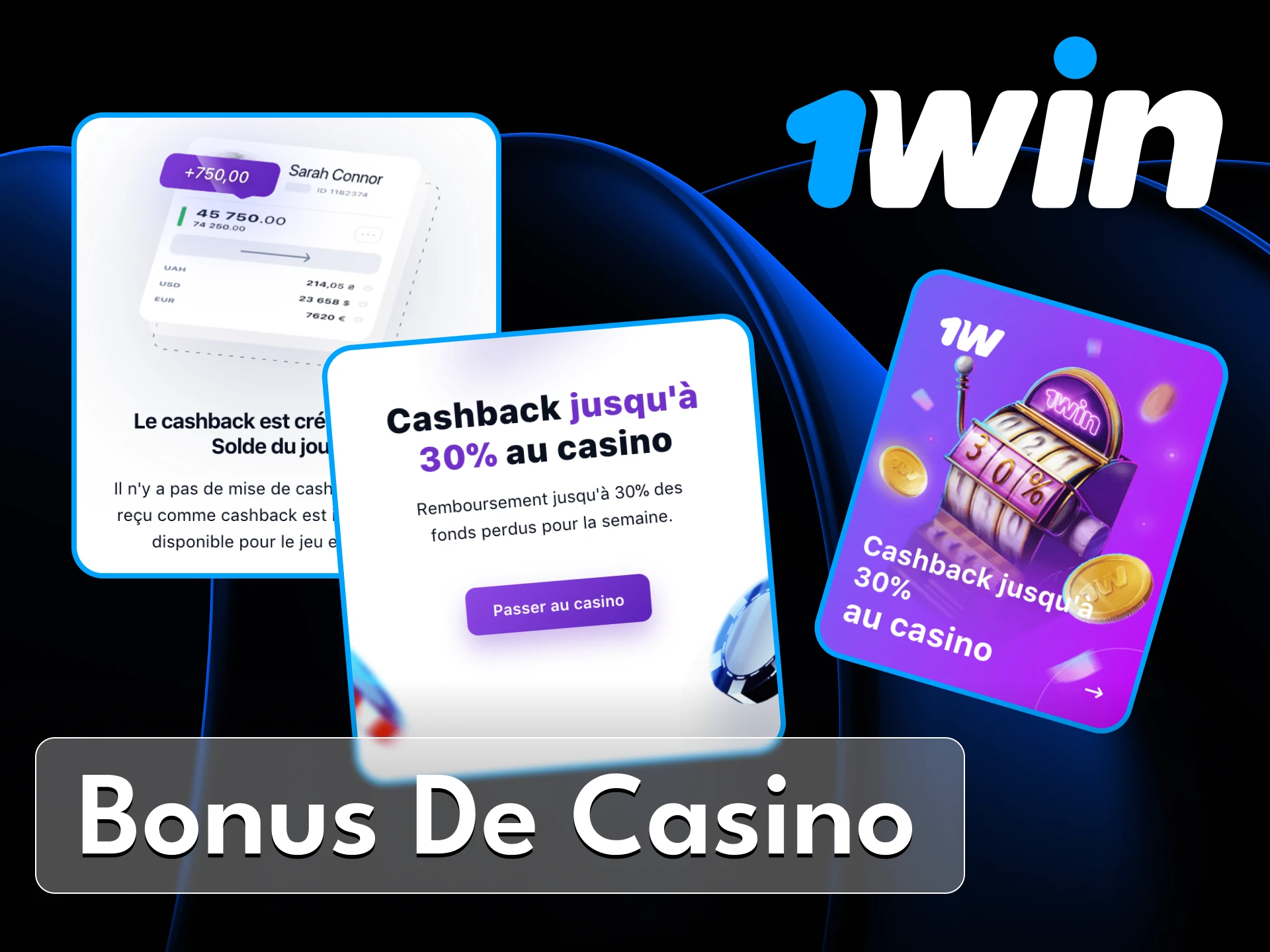 Au casino en ligne 1Win, vous trouverez des bonus pour les jeux de casino.