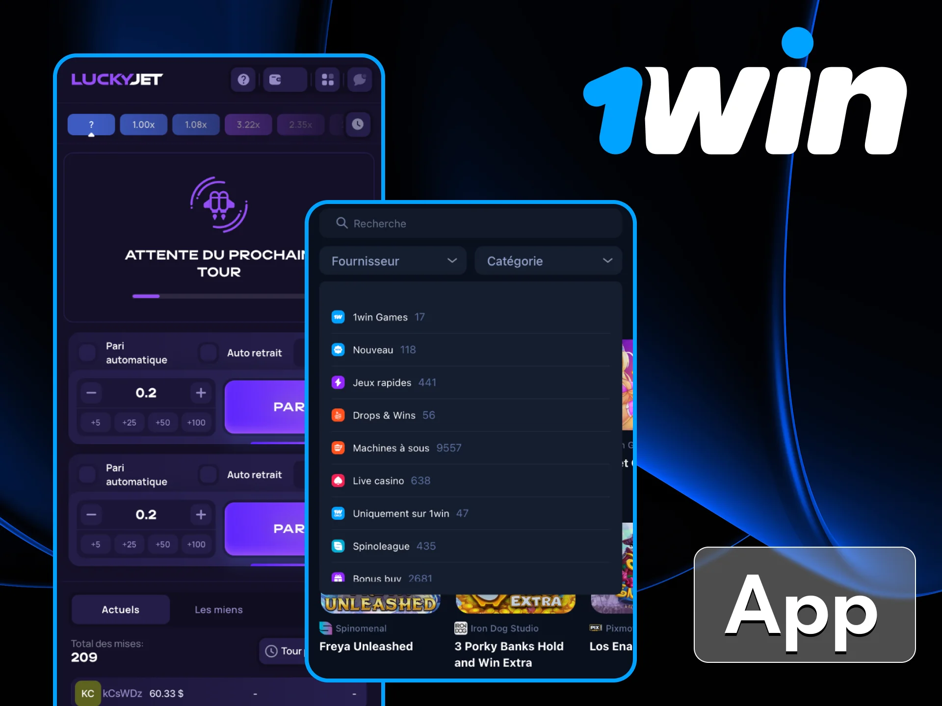 Téléchargez l'application de casino en ligne 1Win et jouez à des jeux de casino n'importe où.
