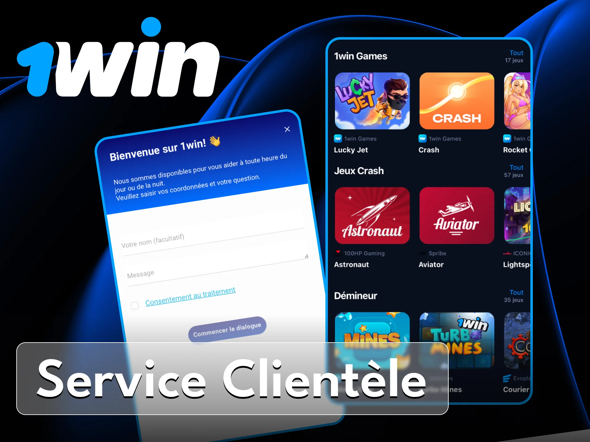 Si vous avez des questions, vous pouvez contacter le service d'assistance technique du casino en ligne 1Win.