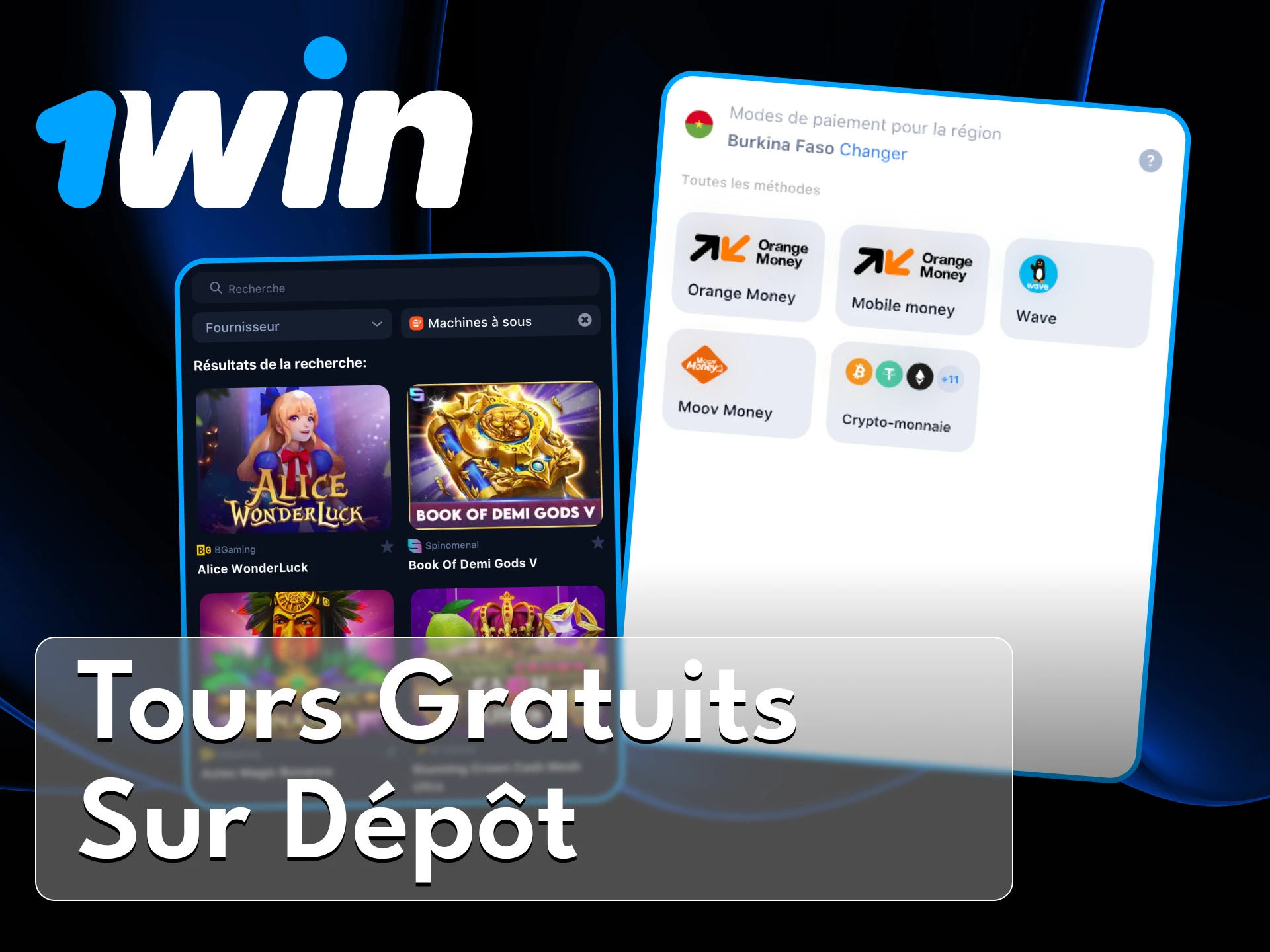 Effectuez votre premier dépôt sur le casino en ligne 1Win et obtenez des tours gratuits.