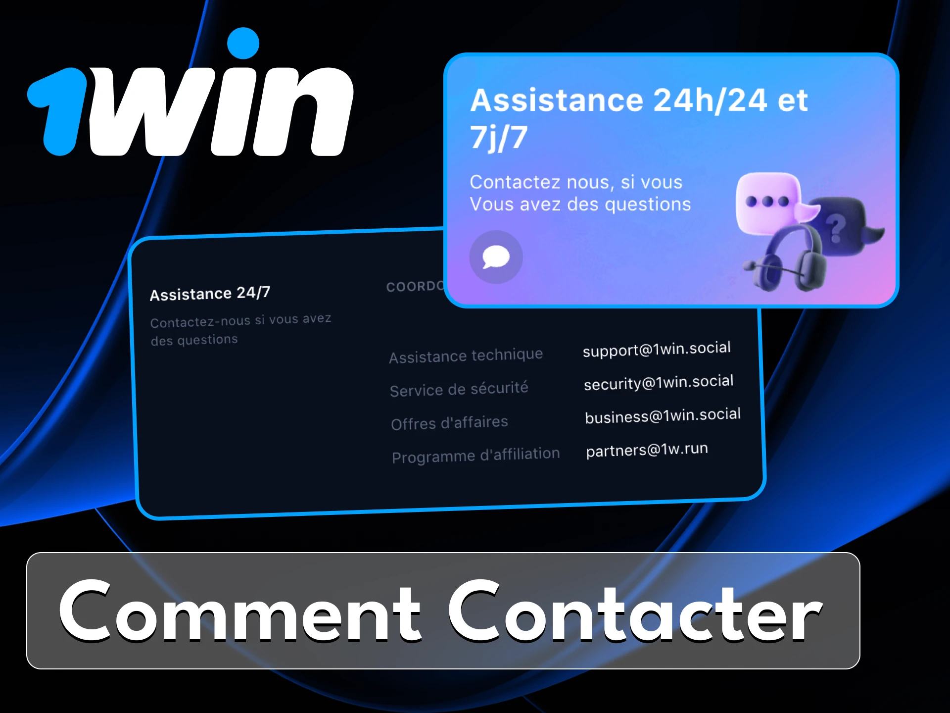 Vous pouvez contacter le service d'assistance technique du casino en ligne 1Win à tout moment.