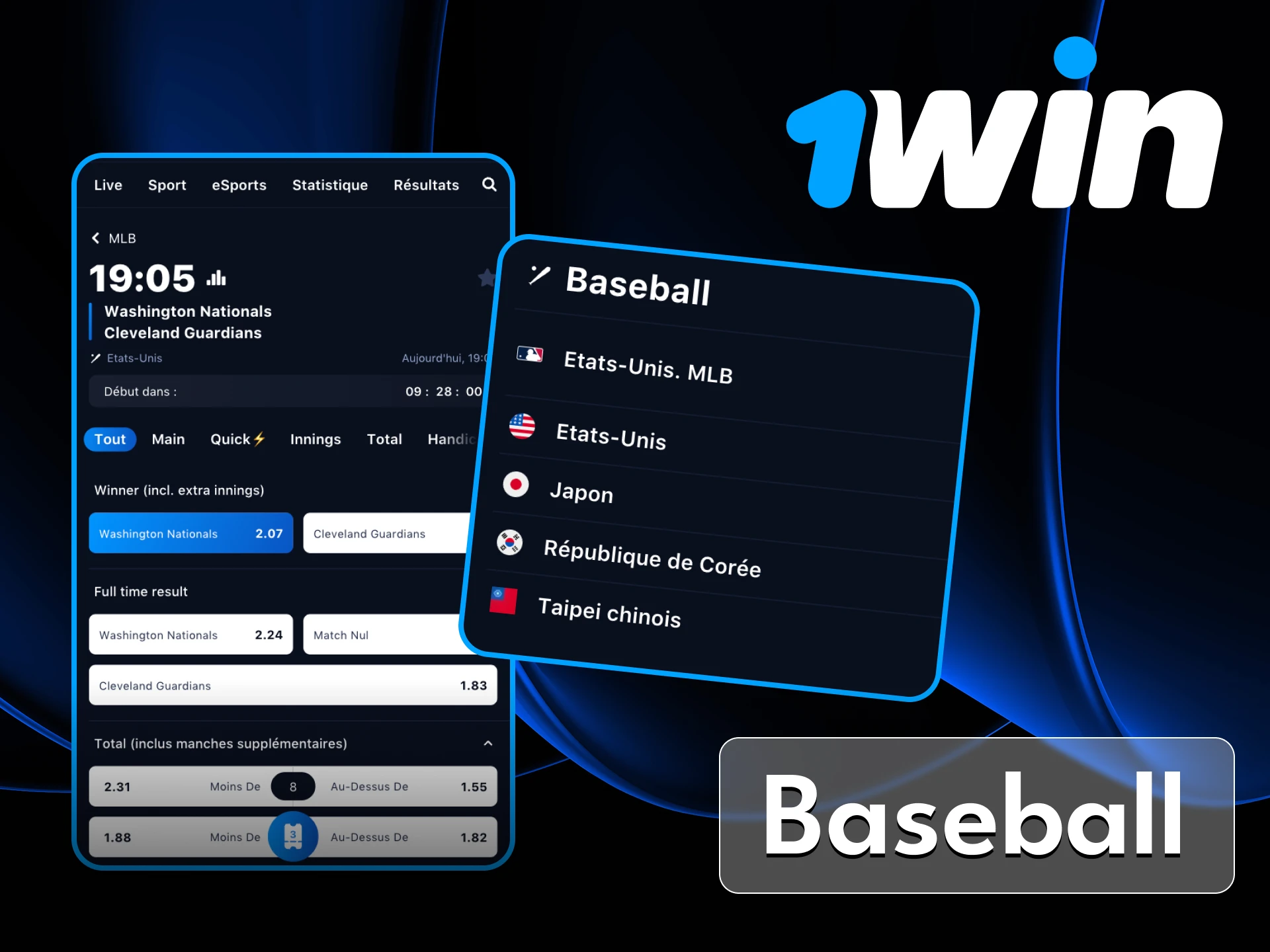 Ne manquez pas votre chance de parier sur votre équipe de baseball préférée au casino en ligne 1win.