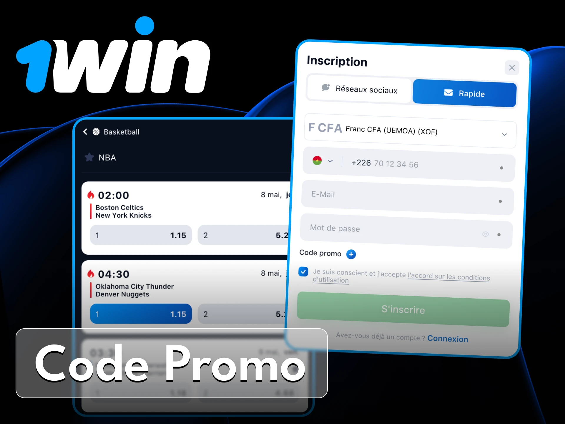 Utilisez le code promotionnel lors de votre inscription au casino en ligne 1win pour obtenir plus de bonus.