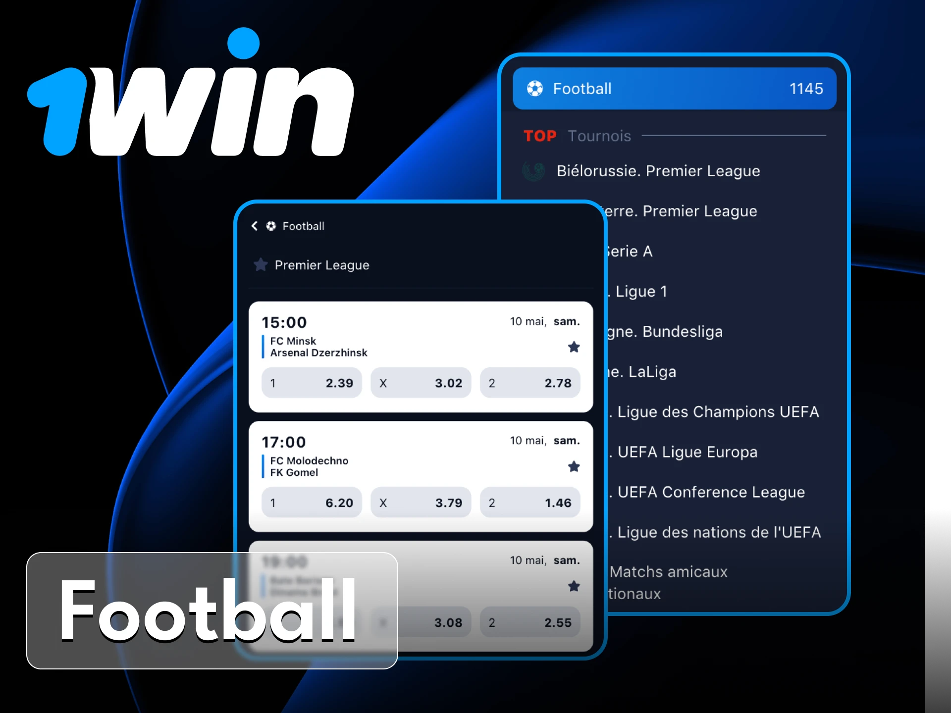 Visitez le site officiel de 1win et pariez sur le football.