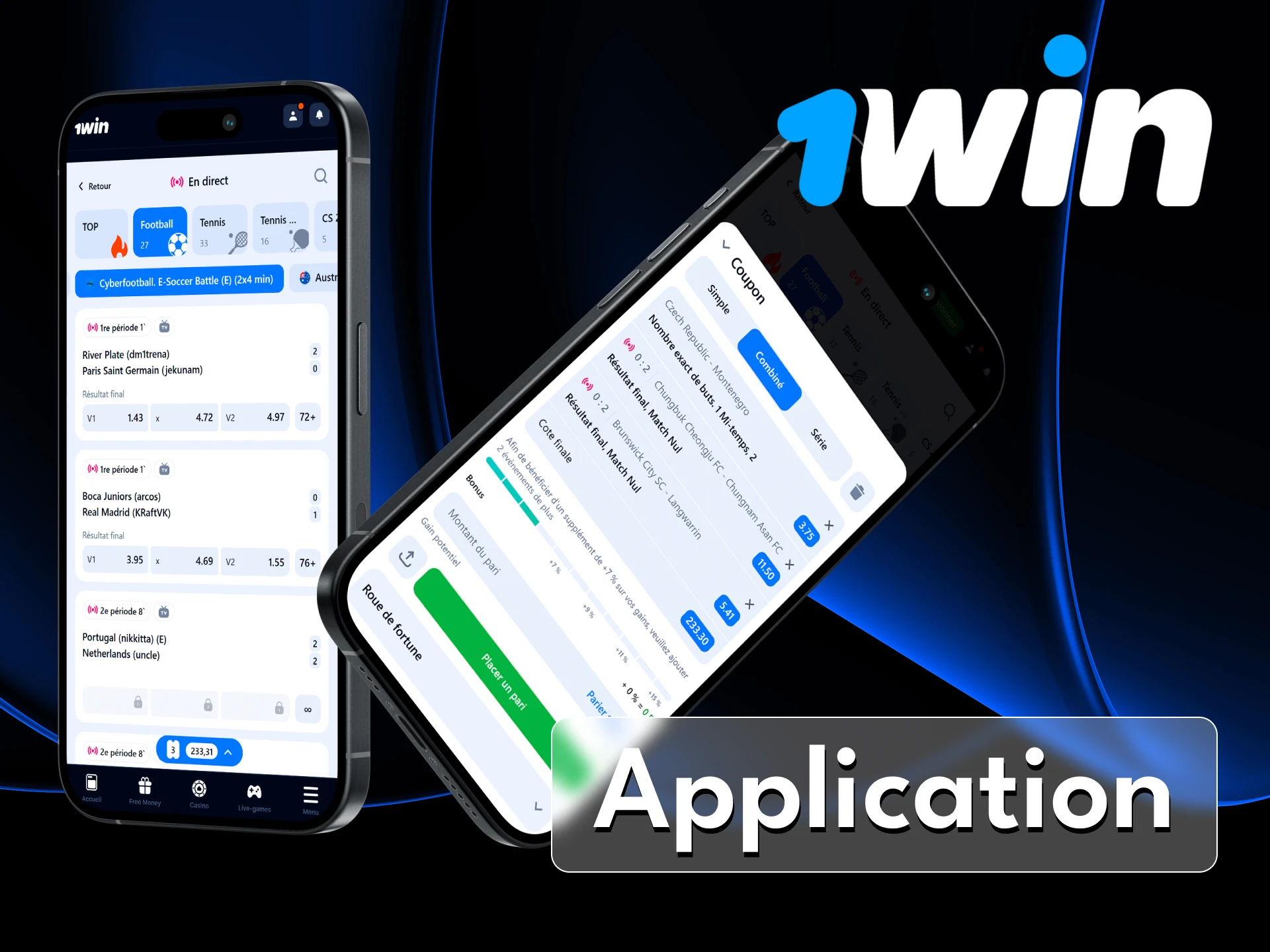 Téléchargez l'application officielle 1Win pour parier facilement sur les matchs de football.