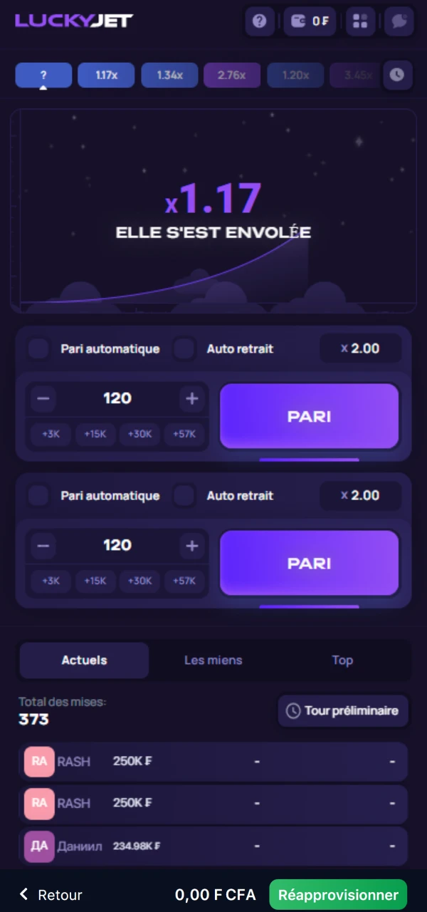 Placez votre mise et jouez à Lucky Jet sur 1Win, puis encaissez vos gains avant que le jetpack ne s’envole.