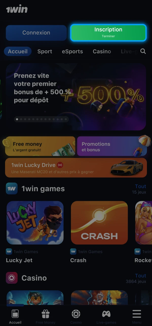 Créez rapidement un compte sur 1Win en remplissant le formulaire d’inscription sécurisé.