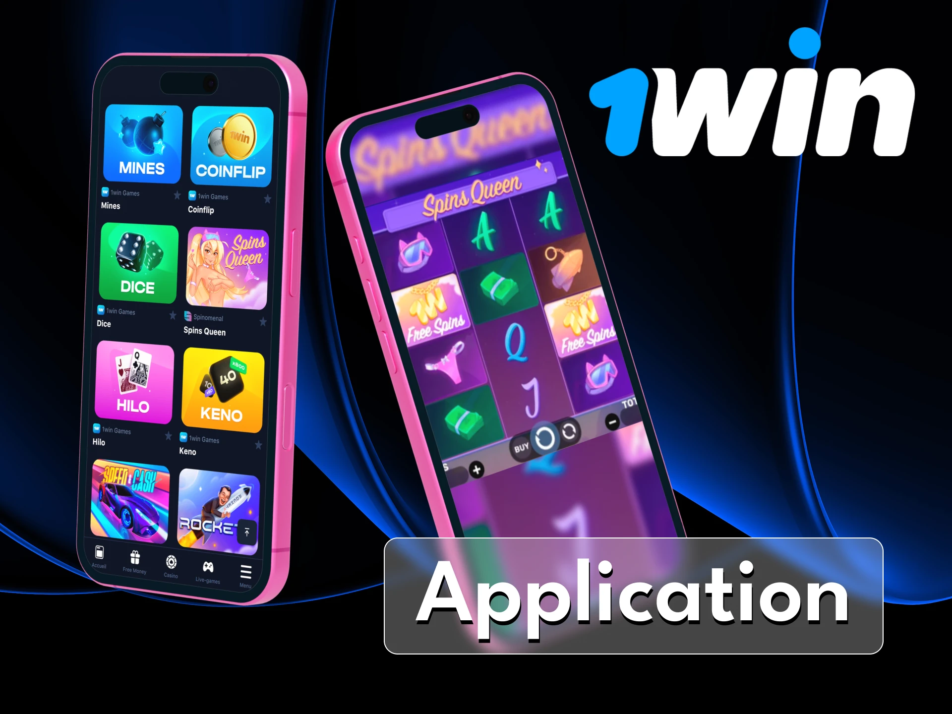 Utilisez l’application mobile officielle 1Win pour jouer à Spins Queen où que vous soyez.