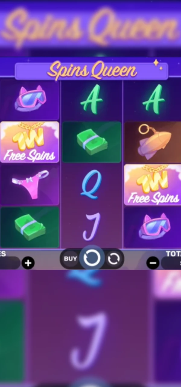 Réglez votre mise sur Spins Queen et lancez les rouleaux pour tenter votre chance.