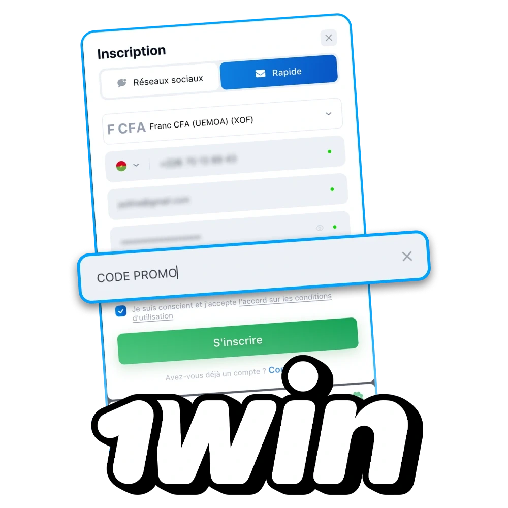 Accédez à un bonus de bienvenue avec le code promo 1Win.