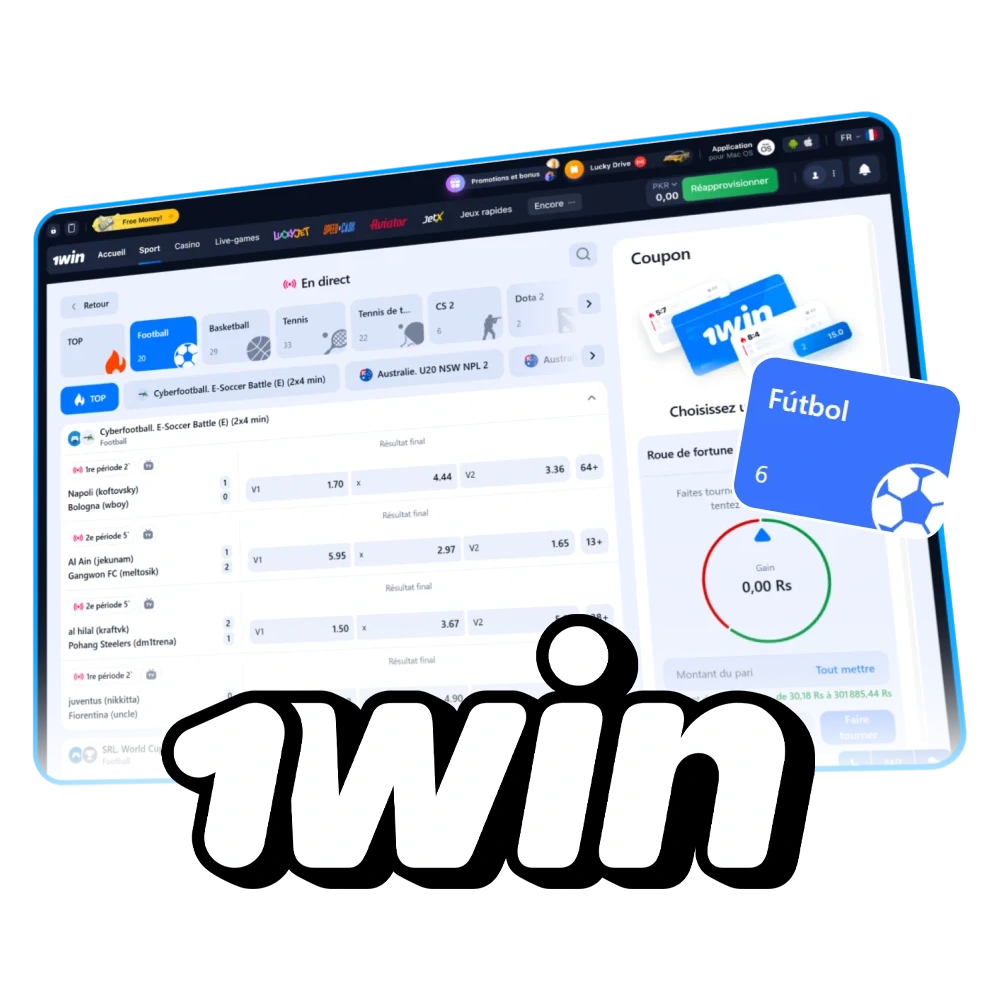 Pariez sur le football en ligne avec les meilleurs tournois sur le site officiel 1Win.